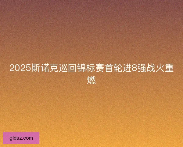 2025斯诺克巡回锦标赛首轮进8强战火重燃